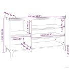 Fekete szerelt fa cipősszekrény 102x36x60 cm