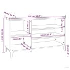 Betonszürke szerelt fa cipőszekrény 102x36x60 cm