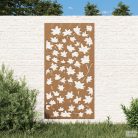 Juharlevél mintás corten acél kerti faldísz 105 x 55 cm