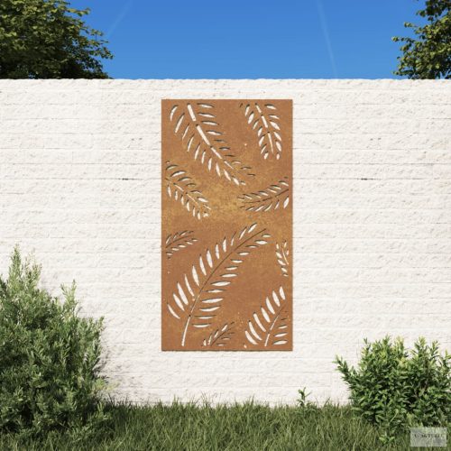 Levélmintás corten acél kerti faldísz 105 x 55 cm