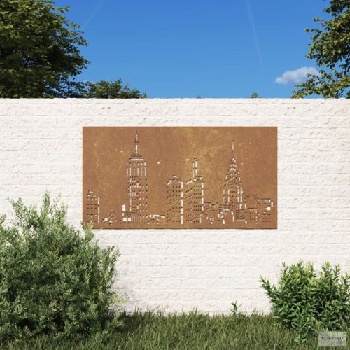 Látkép mintás corten acél kerti faldísz 105 x 55 cm