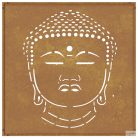 Buddha fej mintás corten acél kerti faldísz 105 x 55 cm