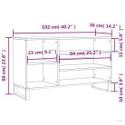 Fekete szerelt fa cipősszekrény 102x36x60 cm