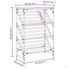 Fekete szerelt fa cipőtartó 60x30x85 cm