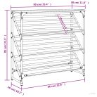 Fekete szerelt fa cipőtartó 90x30x85 cm