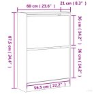 Fekete szerelt fa cipőszekrény 60 x 21,5 x 87,5 cm