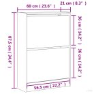 Betonszürke szerelt fa cipőszekrény 60 x 21 x 87,5 cm