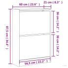 Füstös tölgy színű szerelt fa cipőszekrény 60 x 21 x 87,5 cm