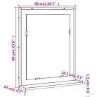 Barna tölgy szerelt fa fürdőszobai tükör polccal 50x12x60 cm