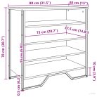 Sonoma tölgy színű szerelt fa cipőszekrény 80 x 38 x 78 cm