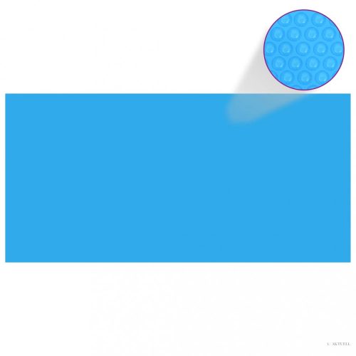 Négyszögletes medence borító 450 x 220 cm-es PE kék