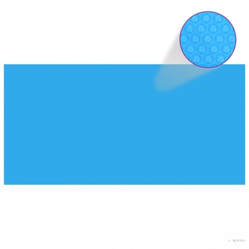Négyszögletes medence borító 549 x 274 cm-es PE kék