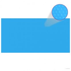 Kék, négyszögletes PE medencetakaró 1200 x 600 cm