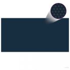 Fekete és kék napelemes lebegő PE medencefólia 488 x 244 cm