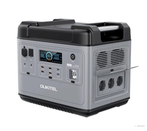 OUKITEL P2001 Ultimate 2000 W-os hordozható erőmű, 2000 Wh LiFePO4 MPPT napelem generátor tiszta szinuszos váltóáramú kimenetekkel