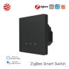 MOES Tuya Smart ZigBee3.0 nyomógombos kapcsoló / jelenetkapcsoló, 3 pólusú, fekete